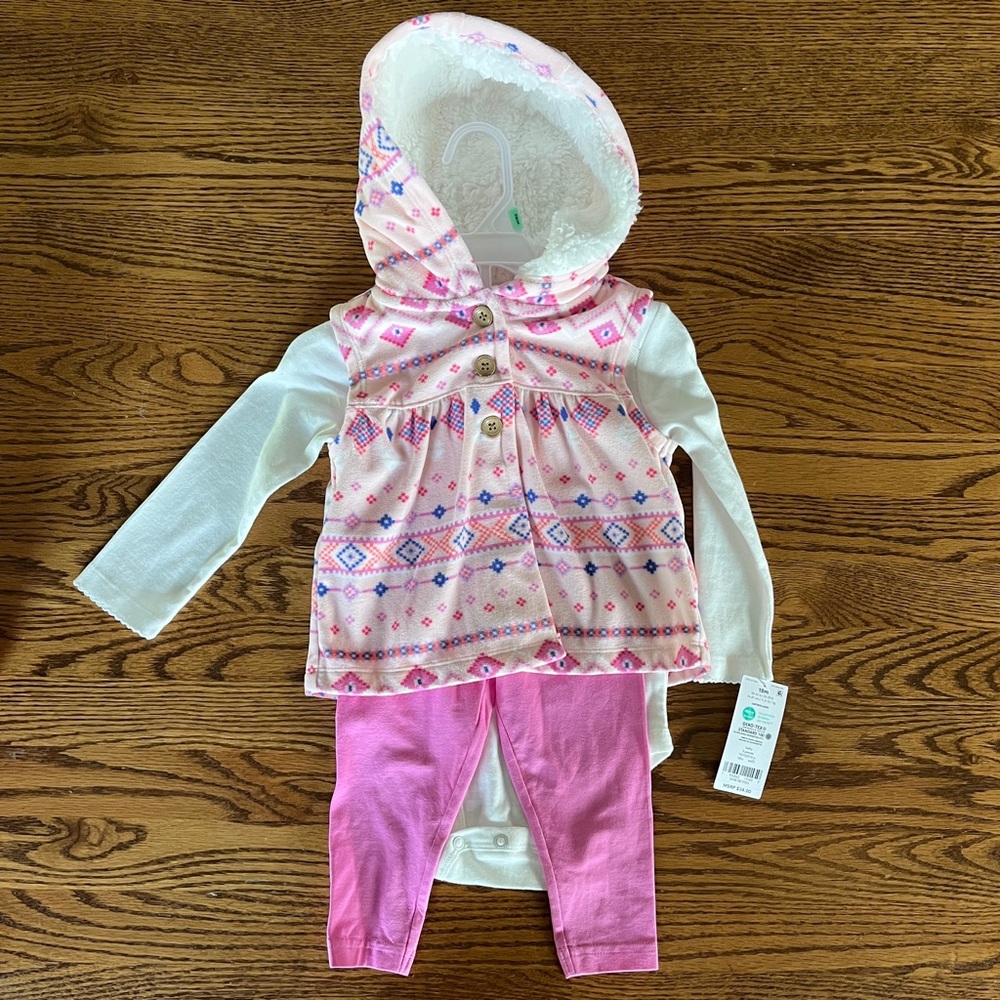 Carters 18m Winter Vest Set with Hood